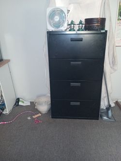 Black Metal Filing Cabinet 4droors