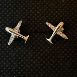 925 Silver airplane earrings 