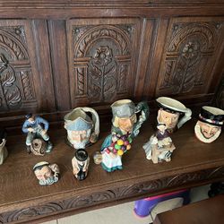 Vintage Collection Of 10 Royal Doulton  Toby Mug Character Figurines 