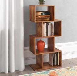 Set of 2 Modern Solid Acacia Wood Bookcases ✨