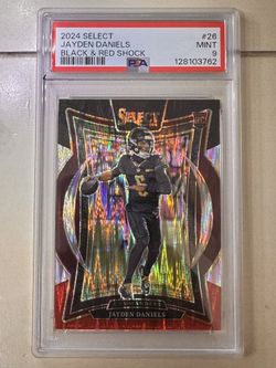 2024 Select Jayden Daniels Black Red Shock #26 PSA 9 Commanders