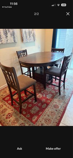 Dining table and chairs
