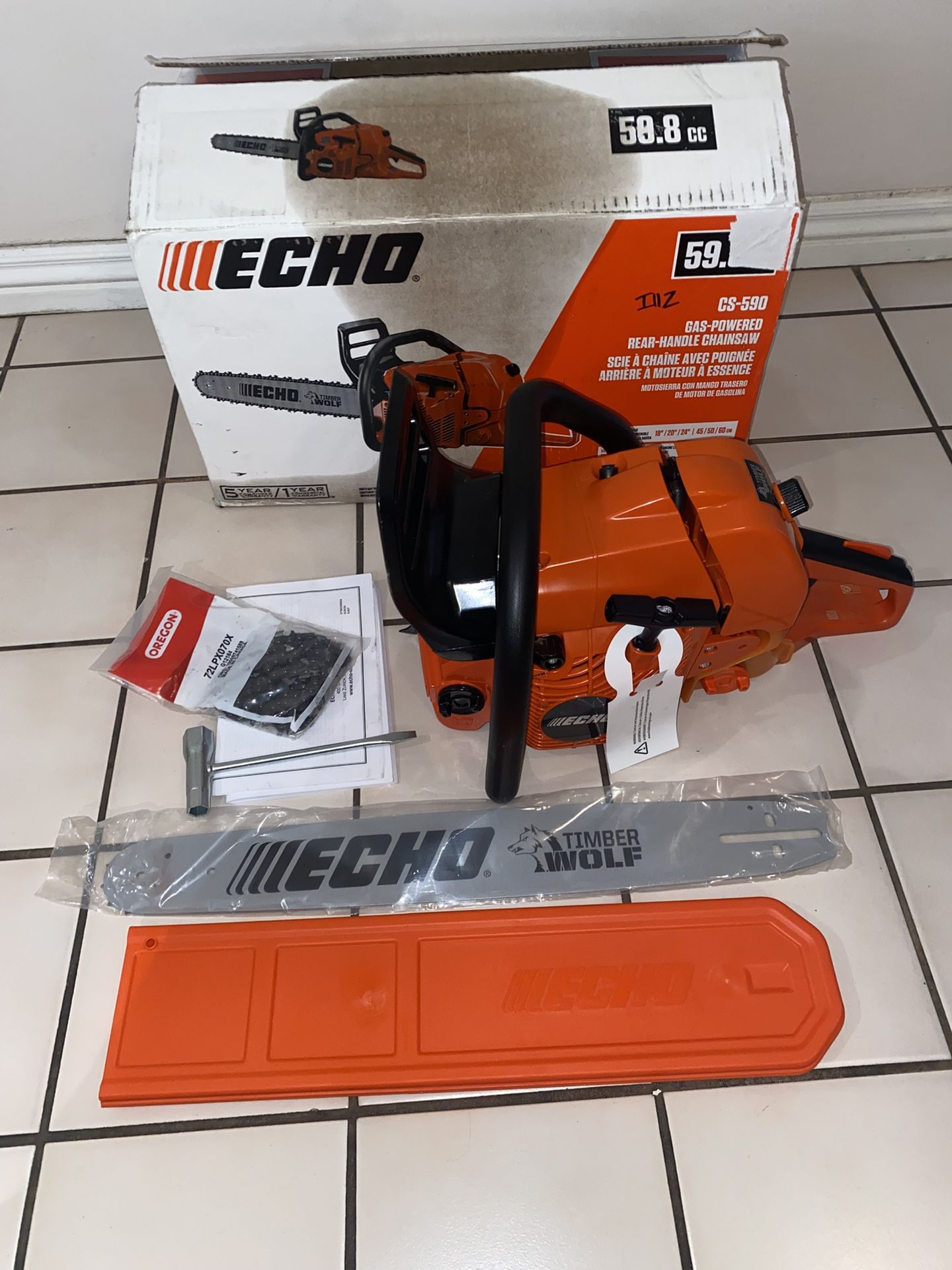 Echo 24” 59.8 Cc Gas 2-stroke Rear Handle Timber Wolf Chainsaw