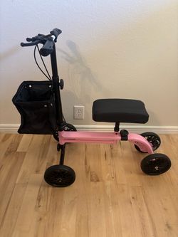 Steerable Knee Scooter Walker for Adults, Pink