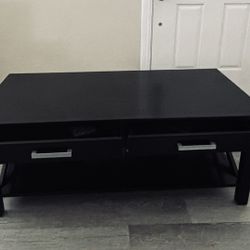 Dark Brown Coffee Table and End Table Set