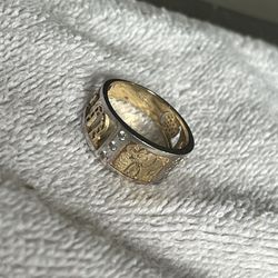 Gold silver ring