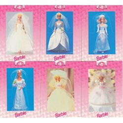 “BARBIE” 1996 TEMPO COMPLETE BRIDE BARBIE POP-UP INSERT CARD SET #BR1-#BR6🙌