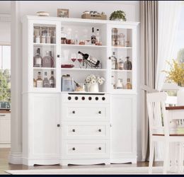 72" Tall Kitchen Storage Cabinets with Doors and Open Shelves