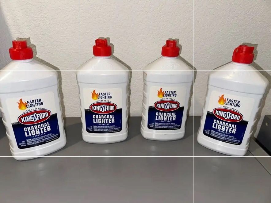 Pack of 4 Huge Containers of Lighter Fluid : Kingsford Charcoal Lighter Fluid Odorless Quart 32 Fluid Ounces
