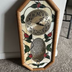 Stained Glass Hanging Clock