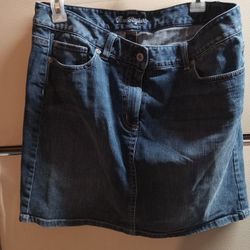 Ladies Jean Skirt By Ann Taylor Sz 12