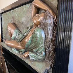 Massive Bronze Art Lady Sculpture By Bill Mack 