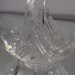 MC - VINTAGE CRYSTAL BASKET 6"×6"×5" - C197