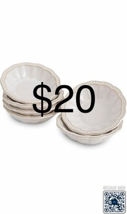 Ceramic Dipping Bowls 2.5oz，Mini Appetizer Plates for Soy Sauce, Sushi，Condiments，Microwave ， Dishwasher Safe