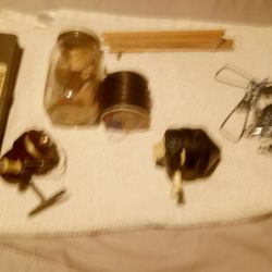 Vintage Bronson Buddy Reel and Zebco Reel and Tackle 