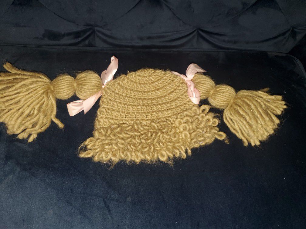 Cabbage patch style knit cap for costumes