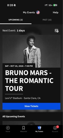 Bruno mars Levi’s stadium 10/10/26