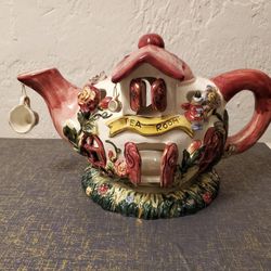 Teapot Cottage Tea Light Candle Holder (Have Flaw As Per Photos)