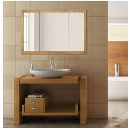 Richland 48-Inch Medicine Wood Cabinet in Nutmeg Oak