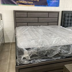 New King Bed With Mattress Included! 