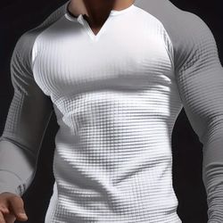 Men's Color Block V Neck Active T-shirt-Comfortable & Stylish Tee for All Season
