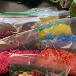 Rubber Bands And Beads Lot