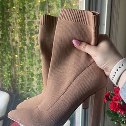 Suede Heels Beige Heels 