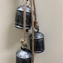 🔔 Set of 4 Handmade Rustic Cow Bells on Rope