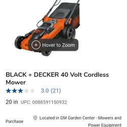 Black And Decker 40 V Lawn Mower