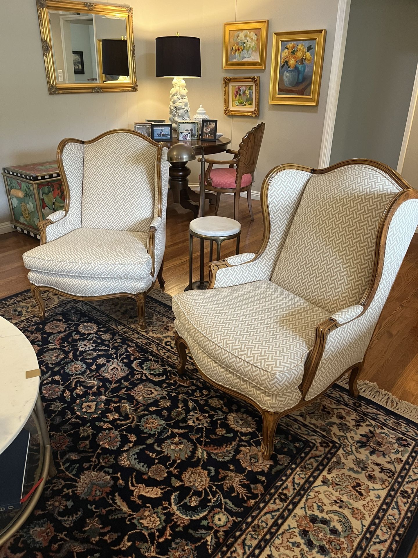 Vintage Wingback Arm Chairs - $800 For Both