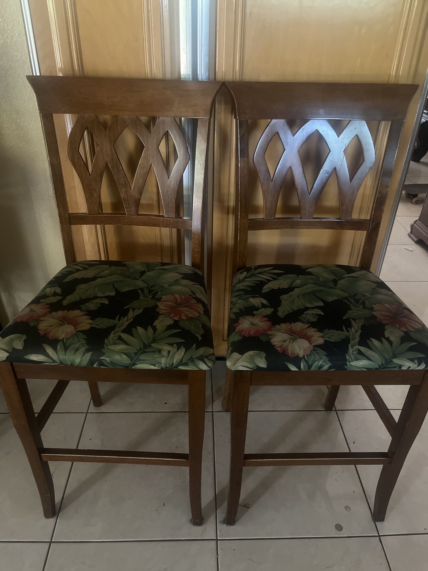 2 Wooden Bar Stools 