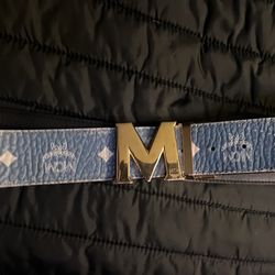 Mcm Belt Authentic Blue