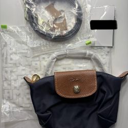 Mini Navy Blue And Brown Bag 