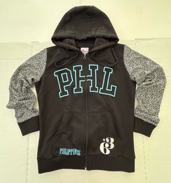 NWOT  Philippines Pinay Filipino  Track Jacket  Full Zip Hoodie  Embroidered  Mint Green Black Women  Size Medium