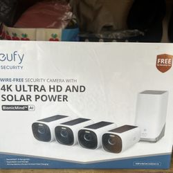 eufy Security eufyCam S3 Pro 4-Cam Kit, Solar Camera Outdoor Wireless, MaxColor Night Vision, 4K Security Camera with Solar Panel, Face Recognition AI