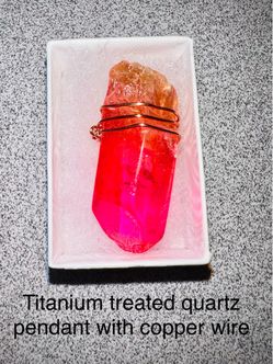 Titanium quartz pendant copper wire