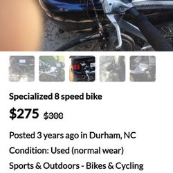 Specialized 8 speed bike