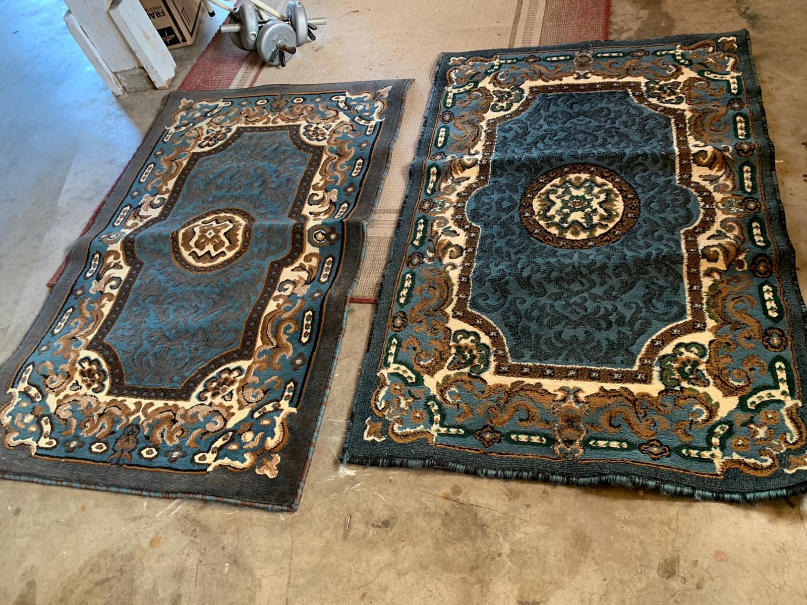Turkish Carpet Original Bahariye Textile Company Carpet Blue Design $10 each