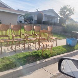6 Wood Chairs Perfect Condition   For Sale 35.00  For All