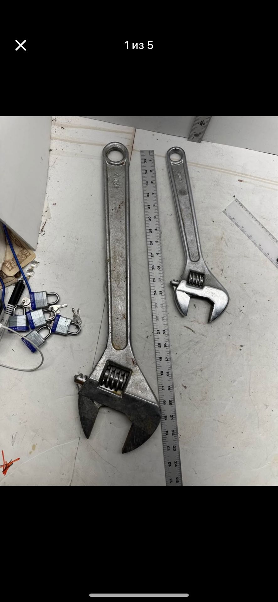 24 and 15 Adjustable Wrench Nice#R6