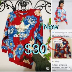 $30 Brand New Adidas Chita Floral Farm Rio Sweatshirt Size M 