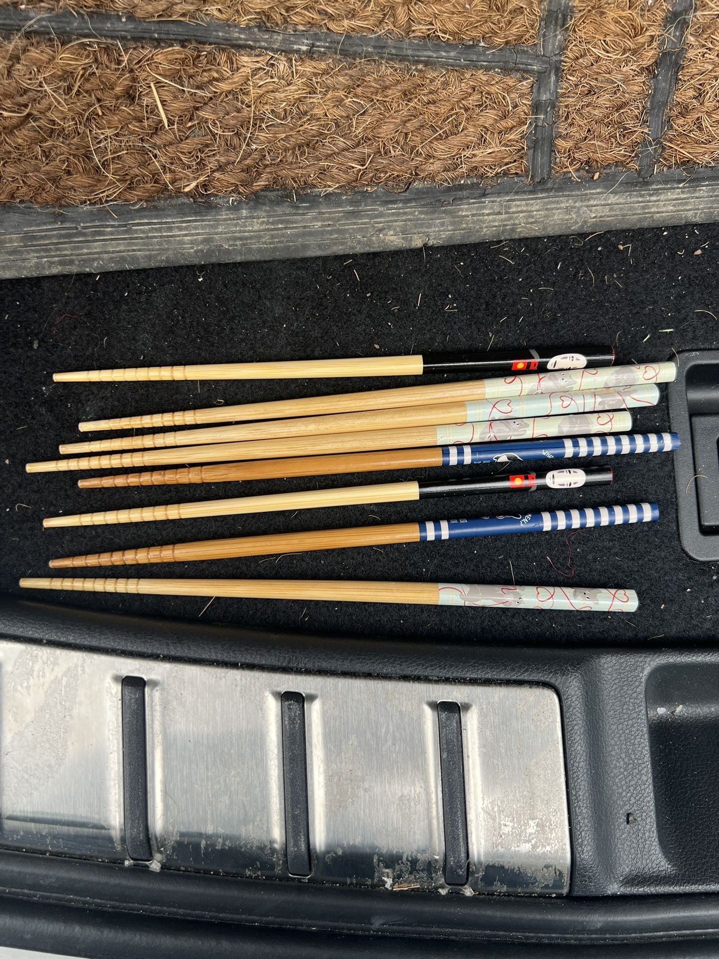 Set of 4 Designer Bamboo Chopsticks (8 Total)