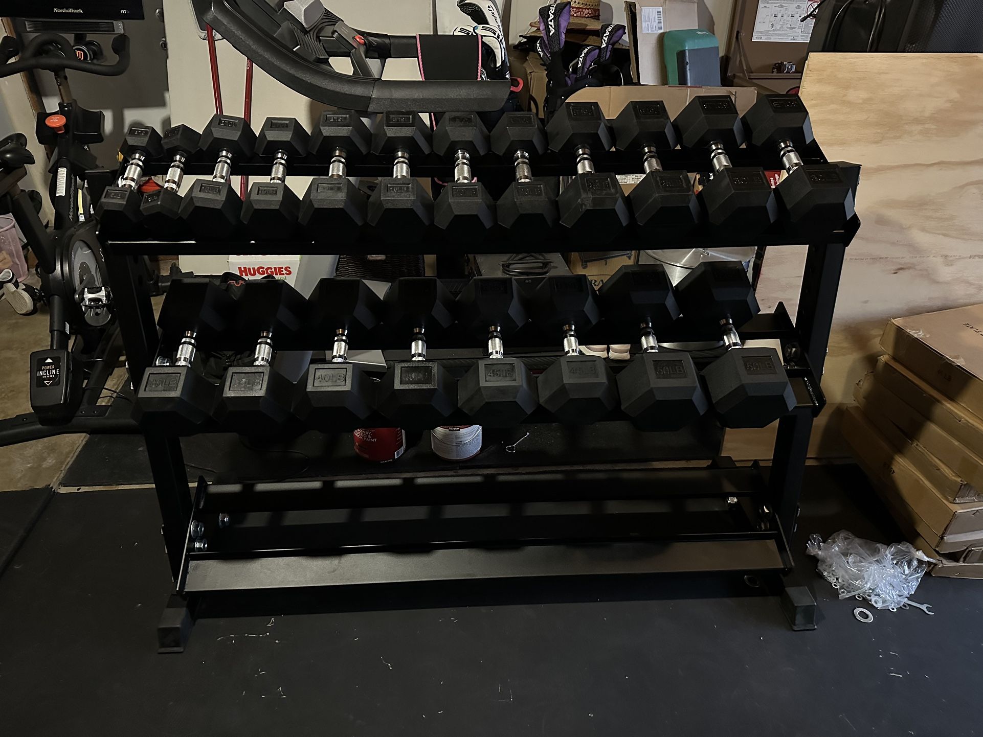 5-50lbs Dumbbells w/Rack