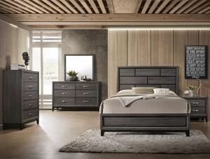 Brand New Gray Panel Bedroom Set, Bedroom Furniture (bed frame, Dresser, mirror, nightstand)