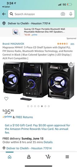 Magnavox 3 piece CD shelf system