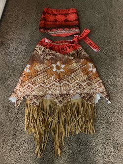 Moana Kids Costume Set with Fringe Skirt**** used once