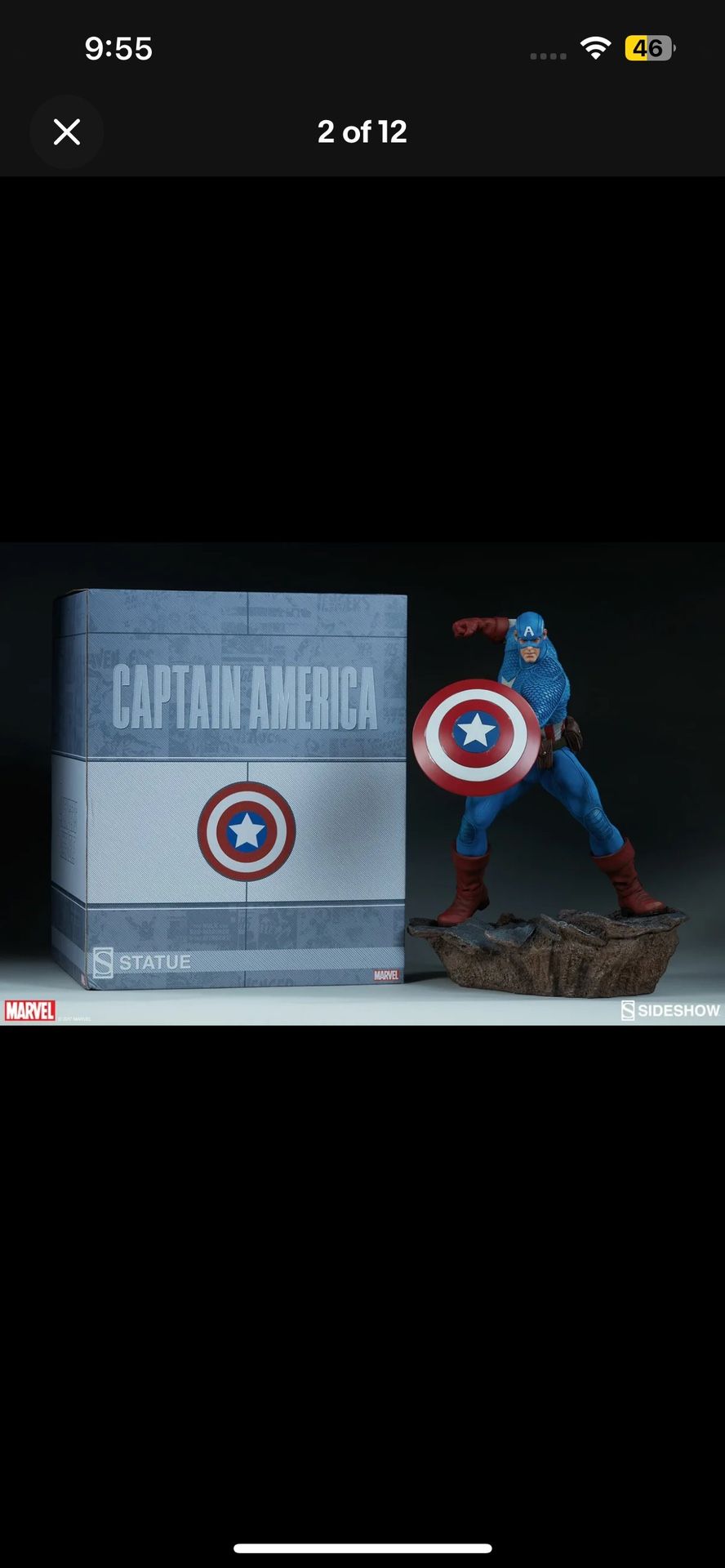 AVENGERS ASSEMBLE 15" STATUE CAPTAIN AMERICA Sideshow Collectibles RARE UN/AP