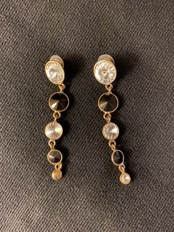 Clear And Black Earrings