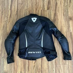 revit rev’it motorcycle black leather jacket size xs 36