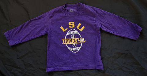 Kids LSU Football Purple Long Sleeve Top Sz 4T